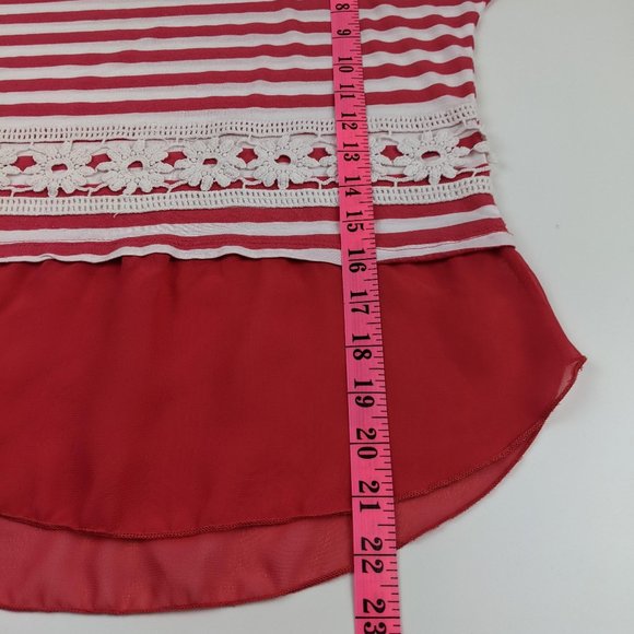 Striped Red and white Sleeveless Girls top Large - Picture 7 of 8